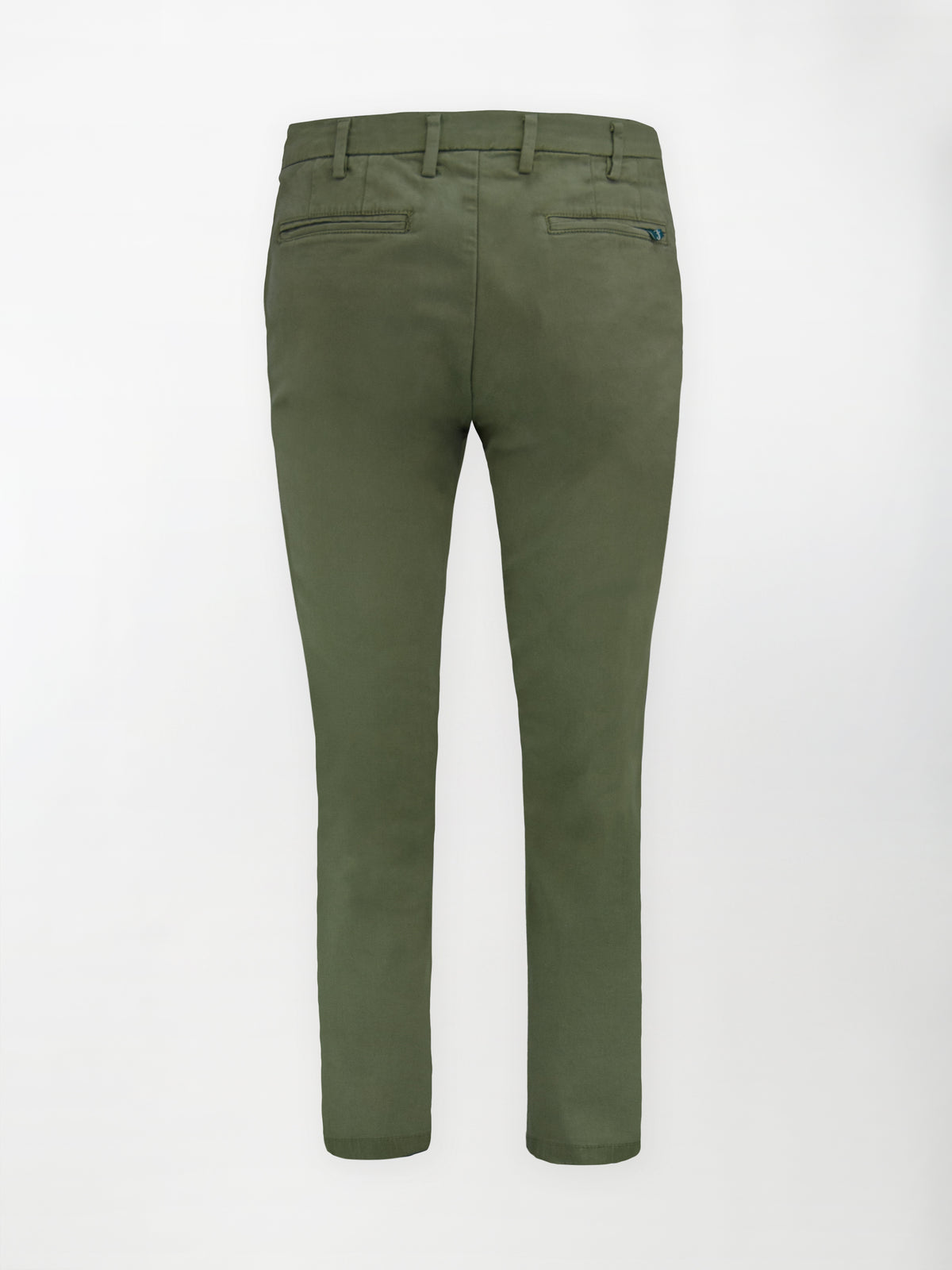 Pantalone Chino Gabardina in Cotone Stretch - Verde foresta - Regular fit