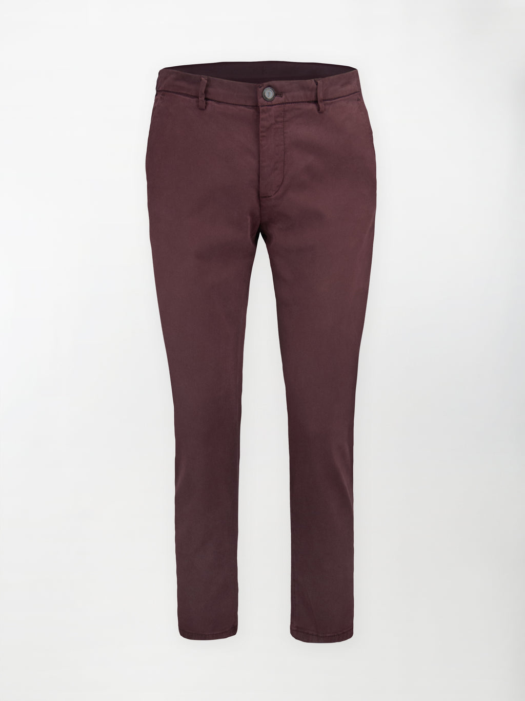 Pantalone Chino Gabardina in Cotone Stretch - Color Bordeaux - Regular fit