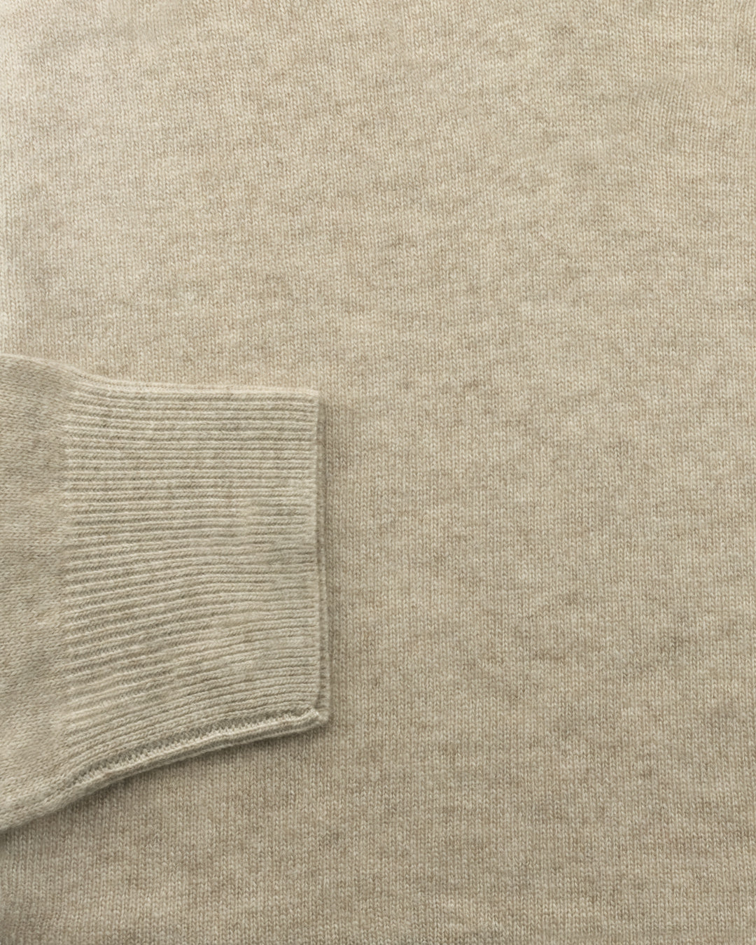 Maglia Pullover Misto Cashmere con Scollo a V - Color Beige