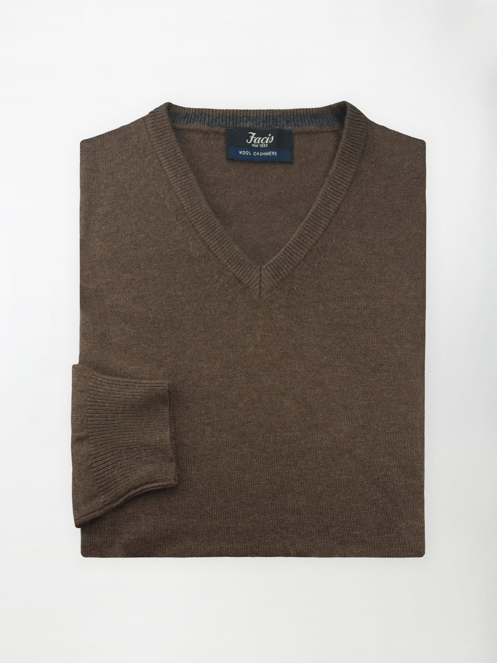 Maglia Pullover Misto Cashmere con Scollo a V - Color Visone