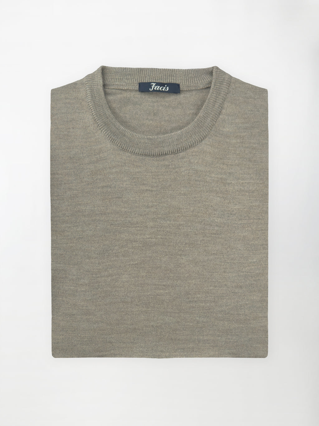 Maglia Girocollo in Pura Lana Merino - Color Tortora