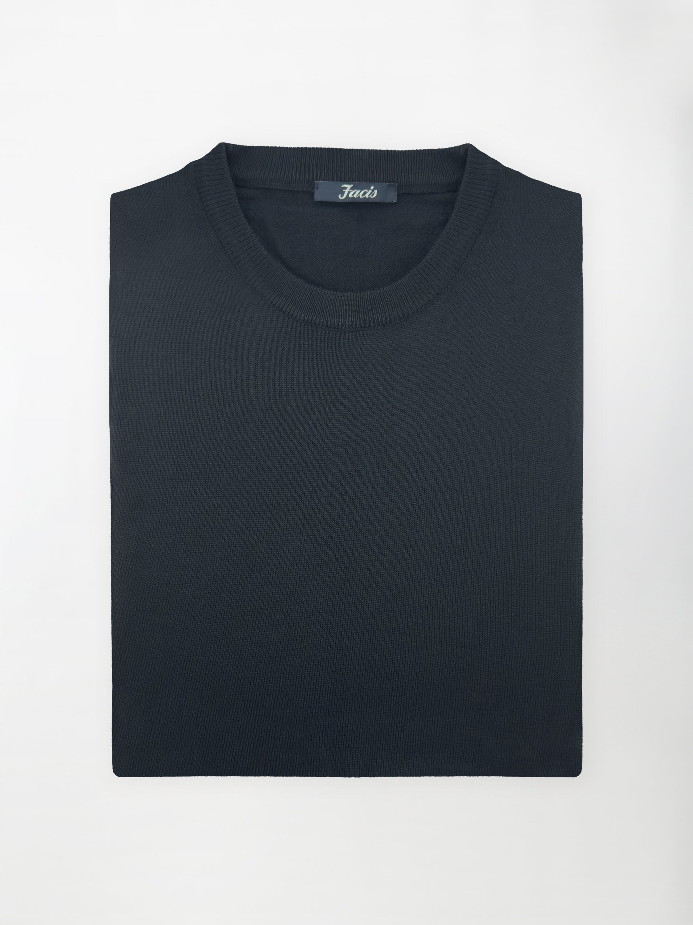 Maglia Girocollo in Pura Lana Merino - Color Blu navy
