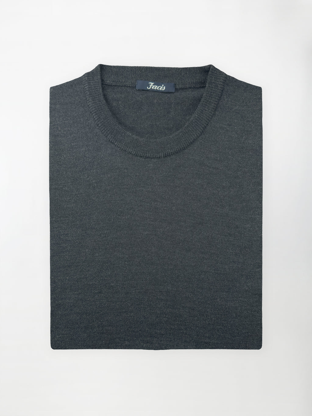 Maglia Girocollo in Pura Lana Merino - Color Antracite