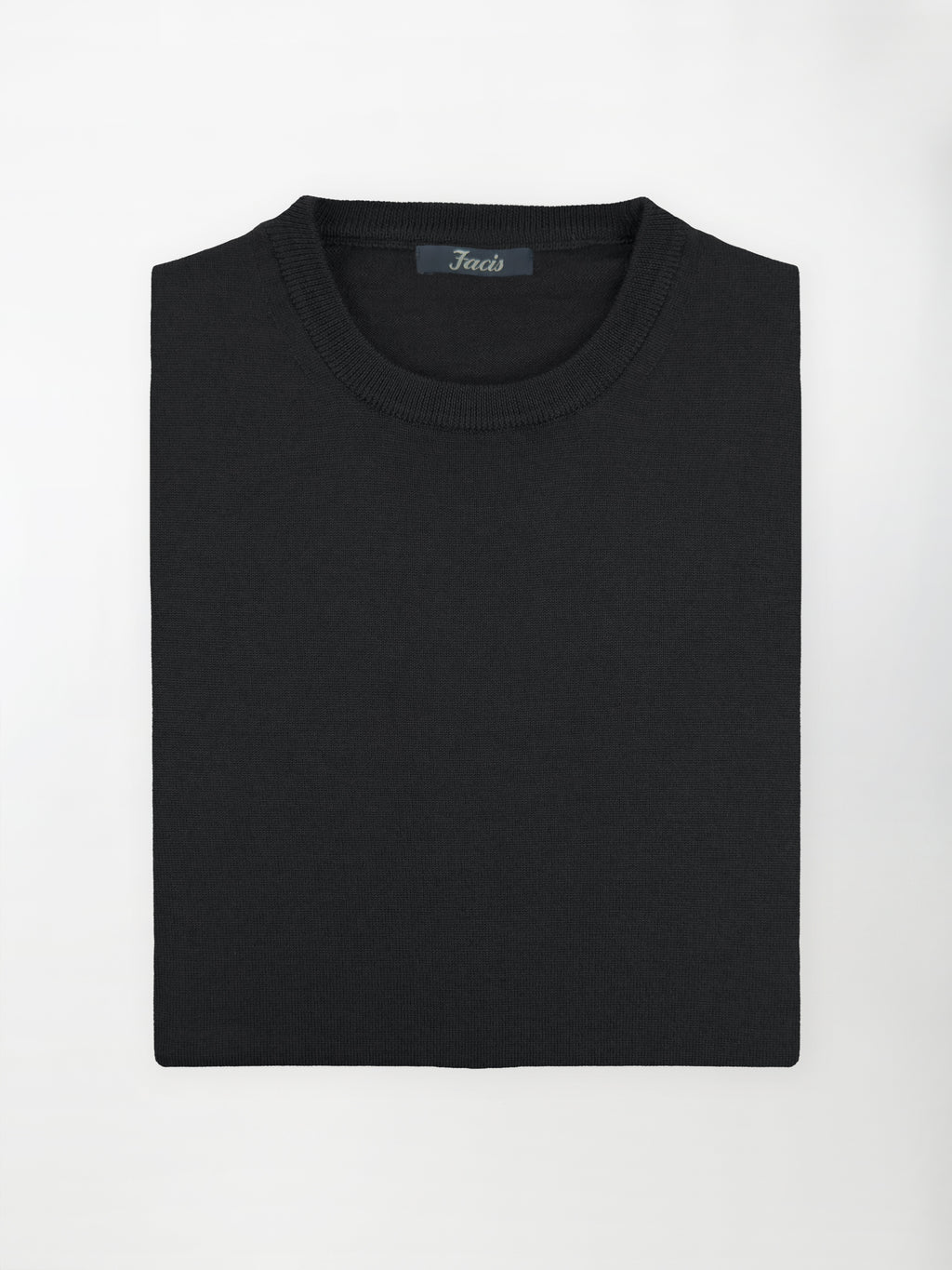Maglia Girocollo in Pura Lana Merino - Color Nero