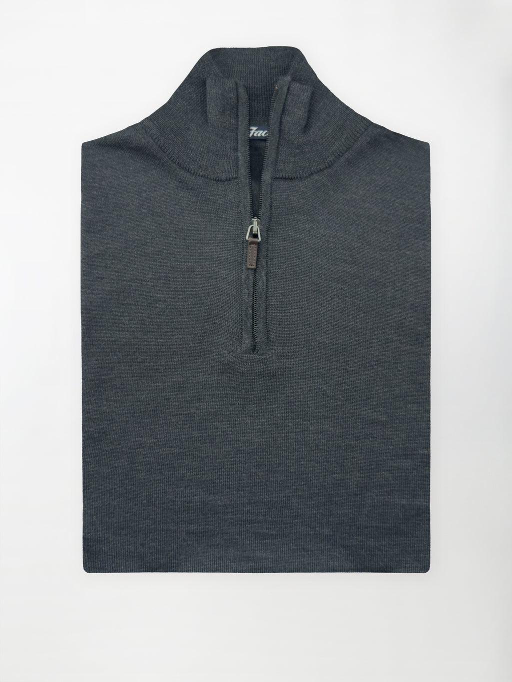 Maglia Lupo mezza zip in Pura Lana Merino - Color Antracite