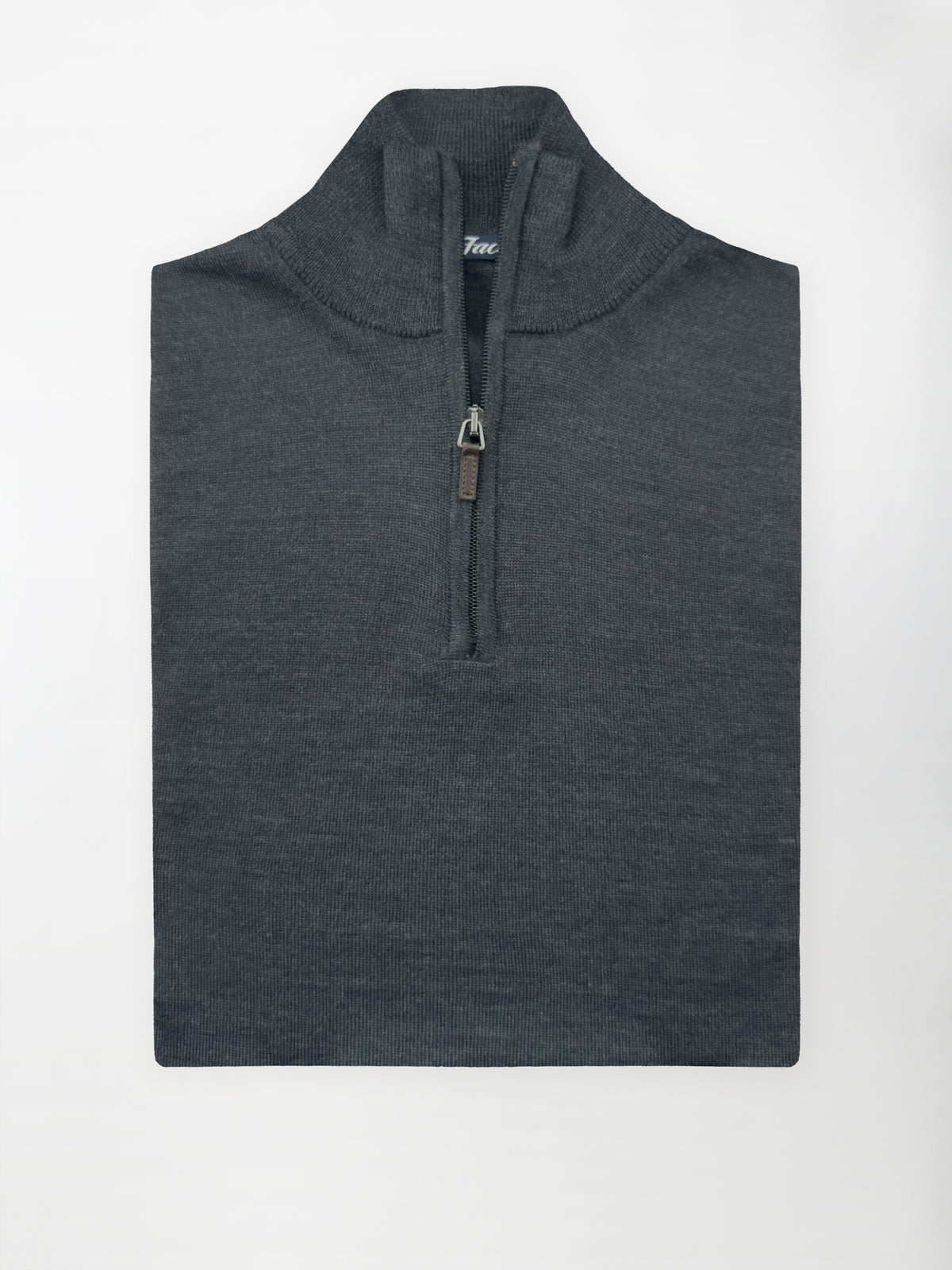Maglia Lupo mezza zip in Pura Lana Merino - Color Antracite