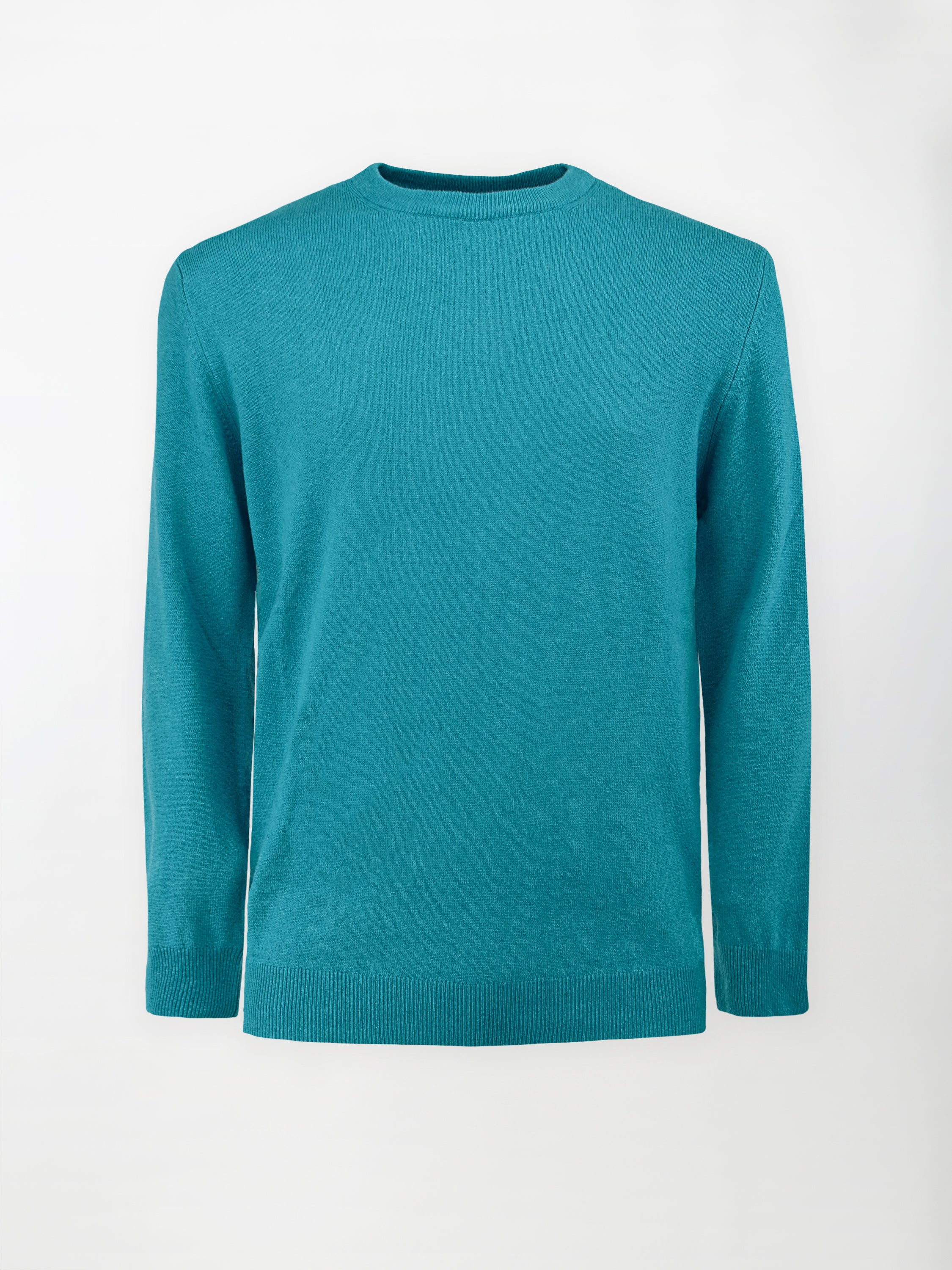 Maglia Girocollo in misto cashmere - Color Ottanio