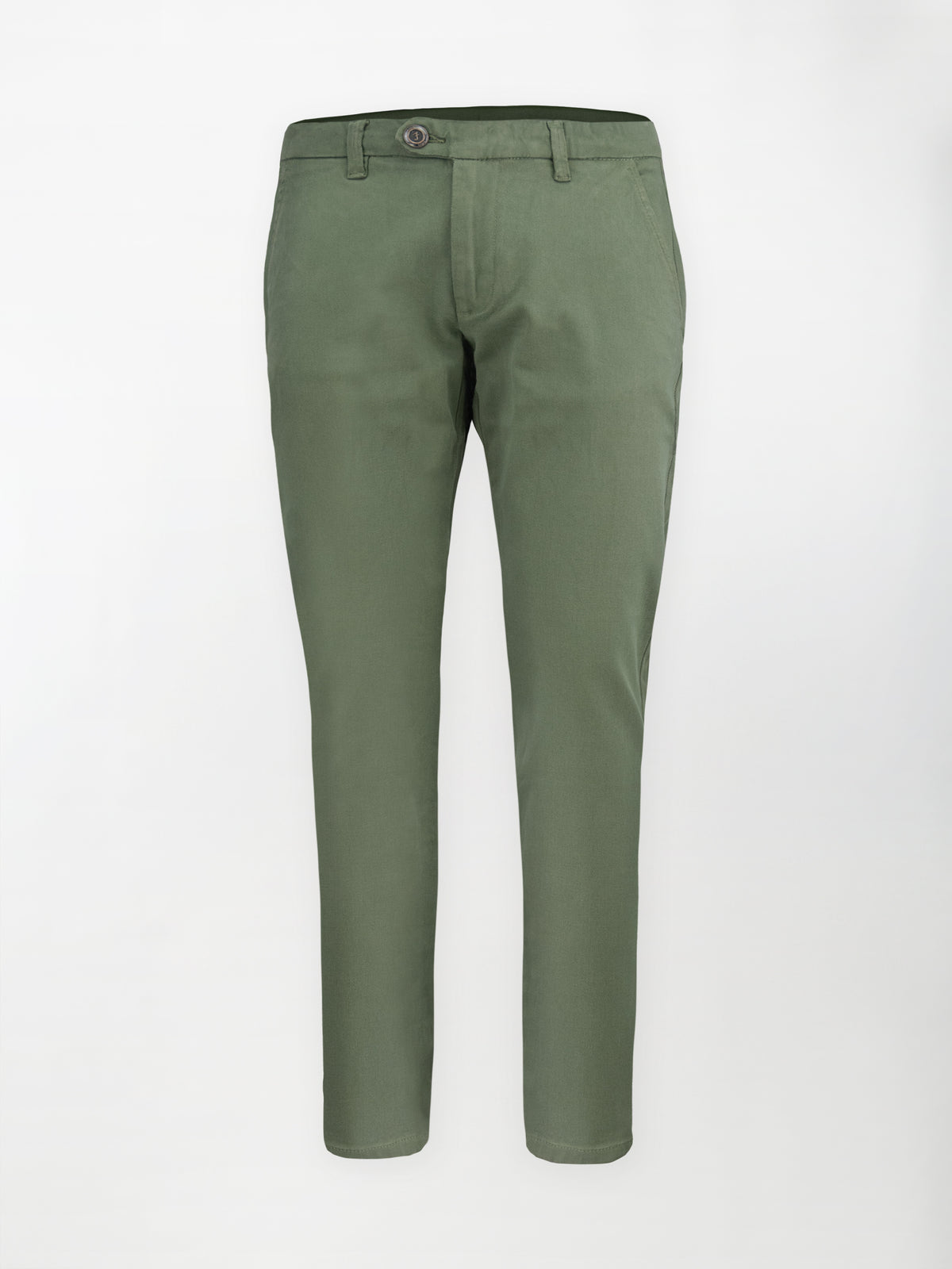 Pantalone Chino Bull in Cotone Stretch - Color Verde Militare - Slim fit