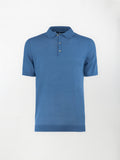 Polo leggera in maglia di cotone finezza 14 - color Blu Capri - Slim fit image 0