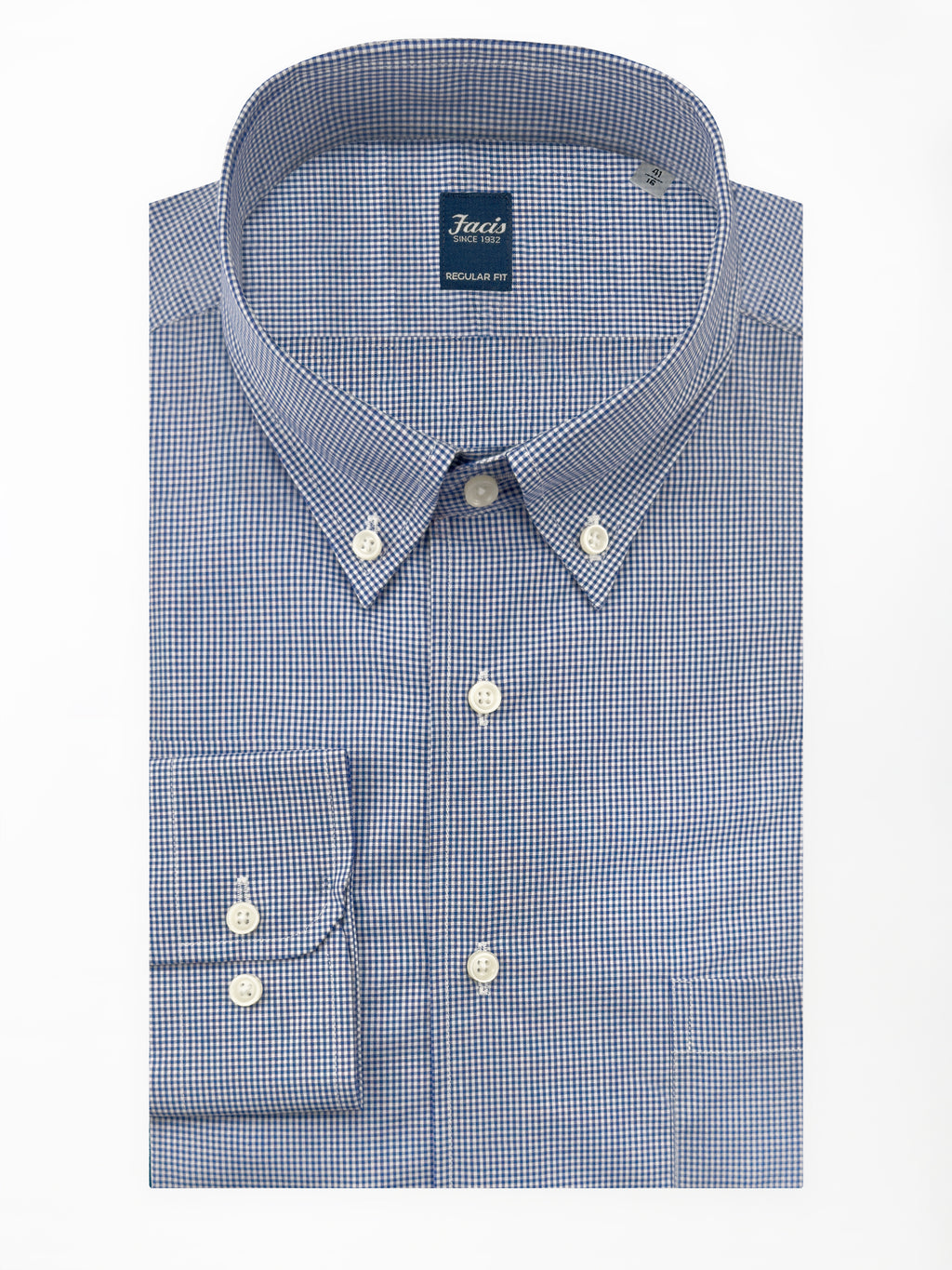Camicia Collo Button Down color Blu medio - Regular Fit - Cotone Popeline image 0