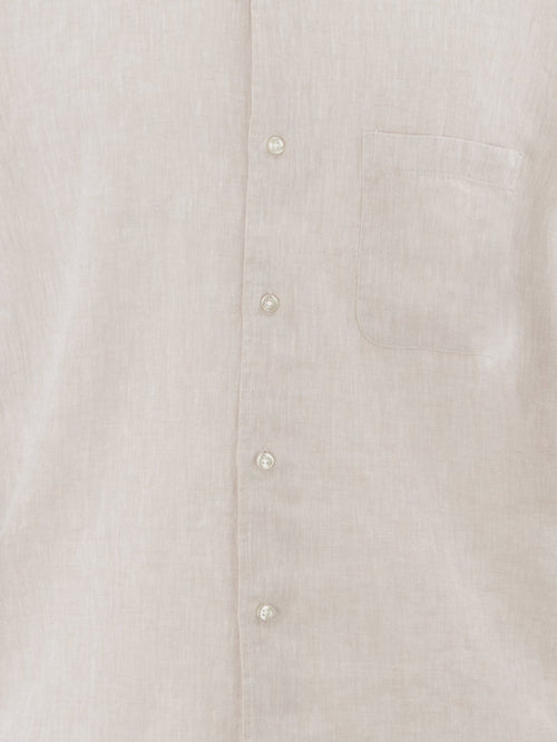 Camicia a Manica Corta in Lino e Cotone - color Sabbia - Regular fit image 0