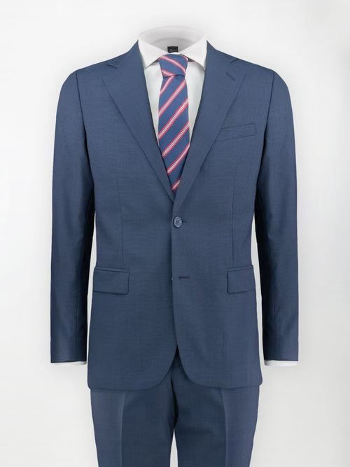 Abito Dukatholl® in Pura lana vergine - color Blu - Tela fil-à-fil - Slim Fit image 0