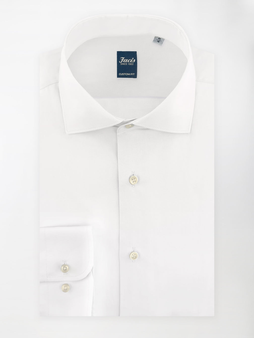 Camicia Bianca con Collo Francese - Custom Fit - Cotone Popeline image 0