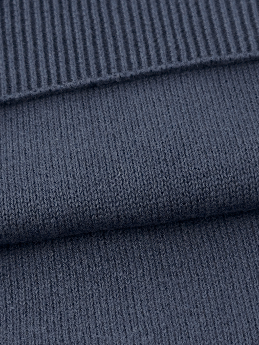 Maglia girocollo in puro cotone - color Blu denim image 2