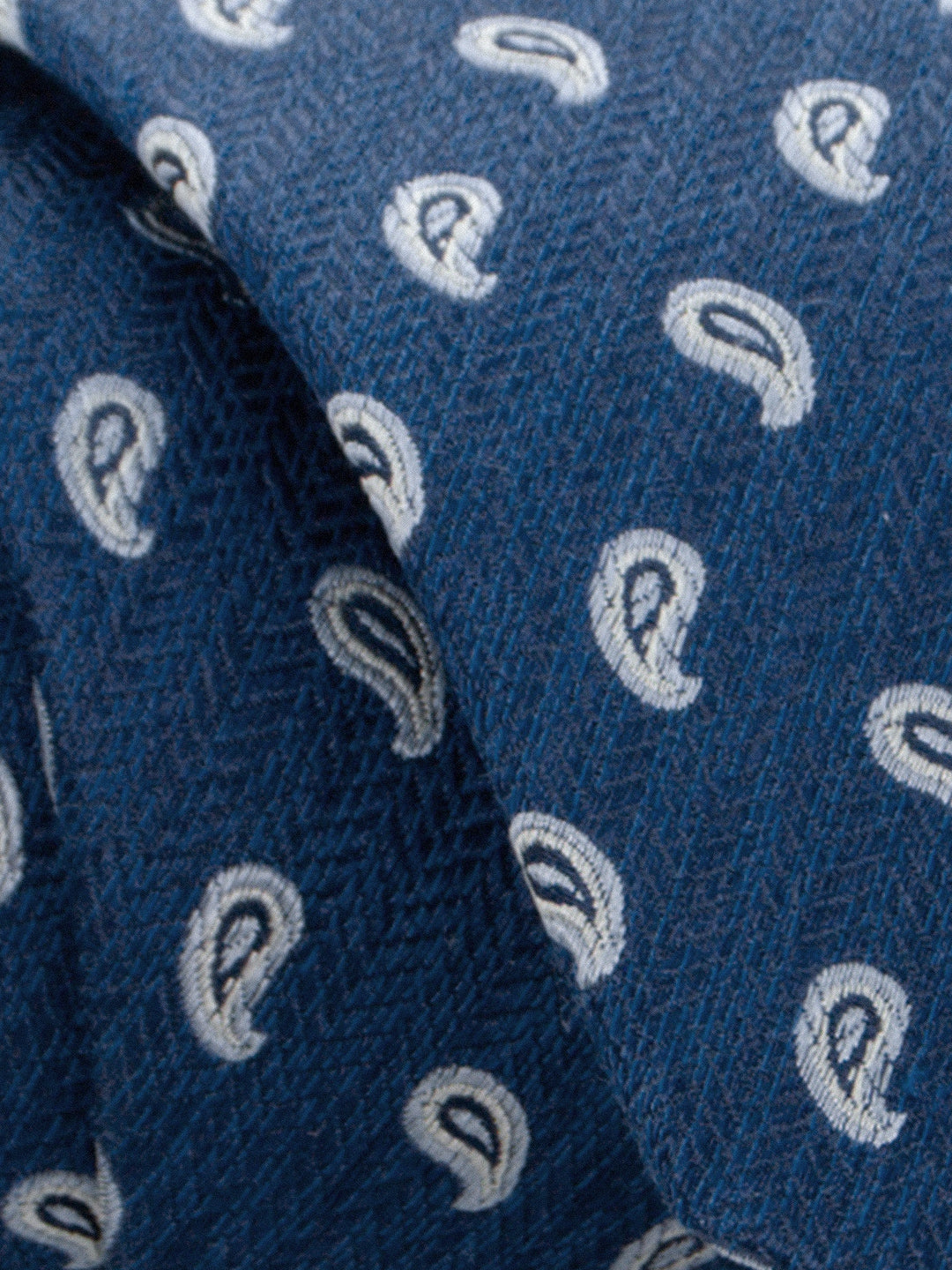 Cravatta in Seta e Cotone Trama Peasley - color Blu e Bianco image 1