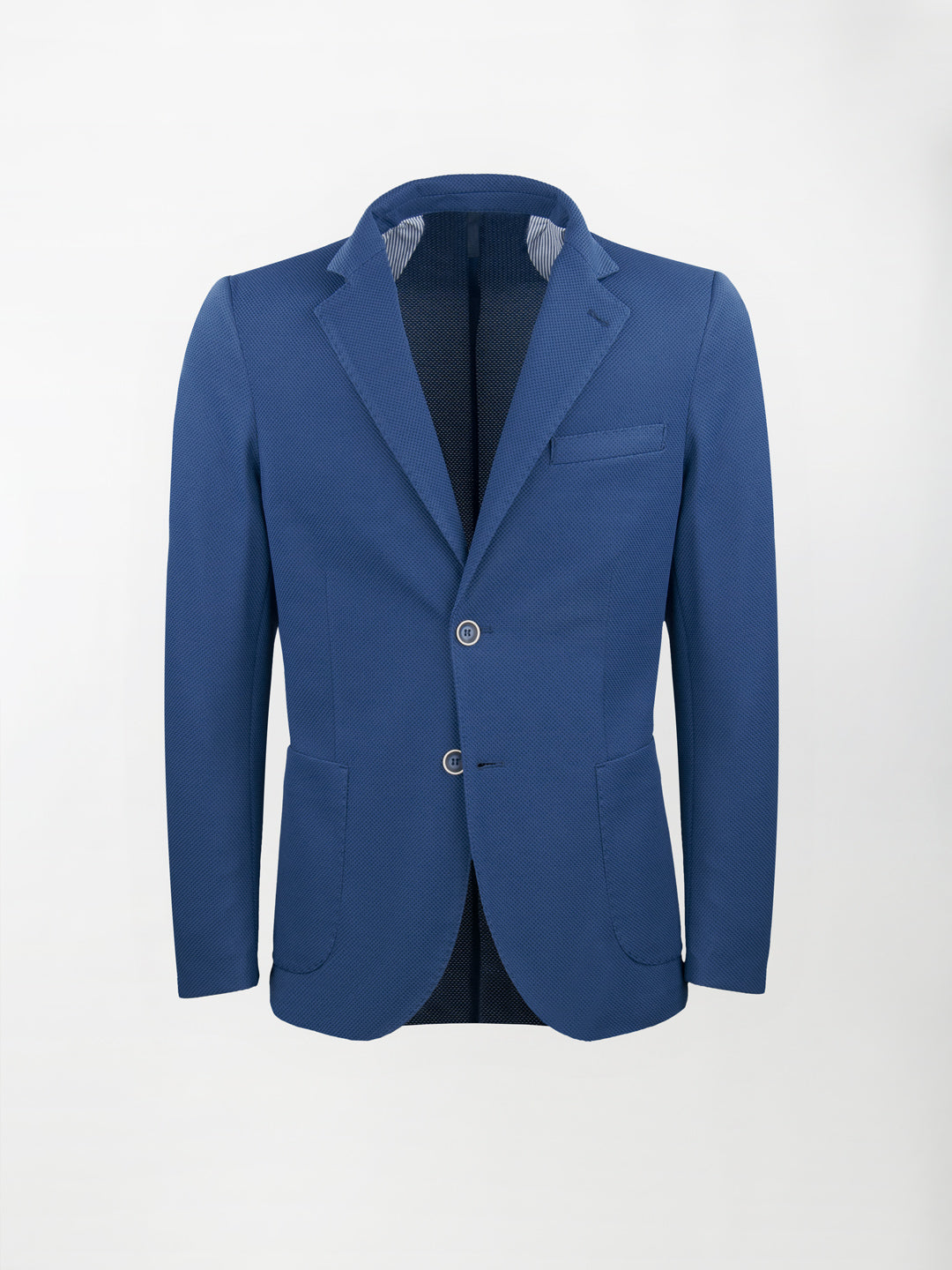 Giacca sportiva sfoderata con struttura a rombi in Jersey - color Blu Royal image 0