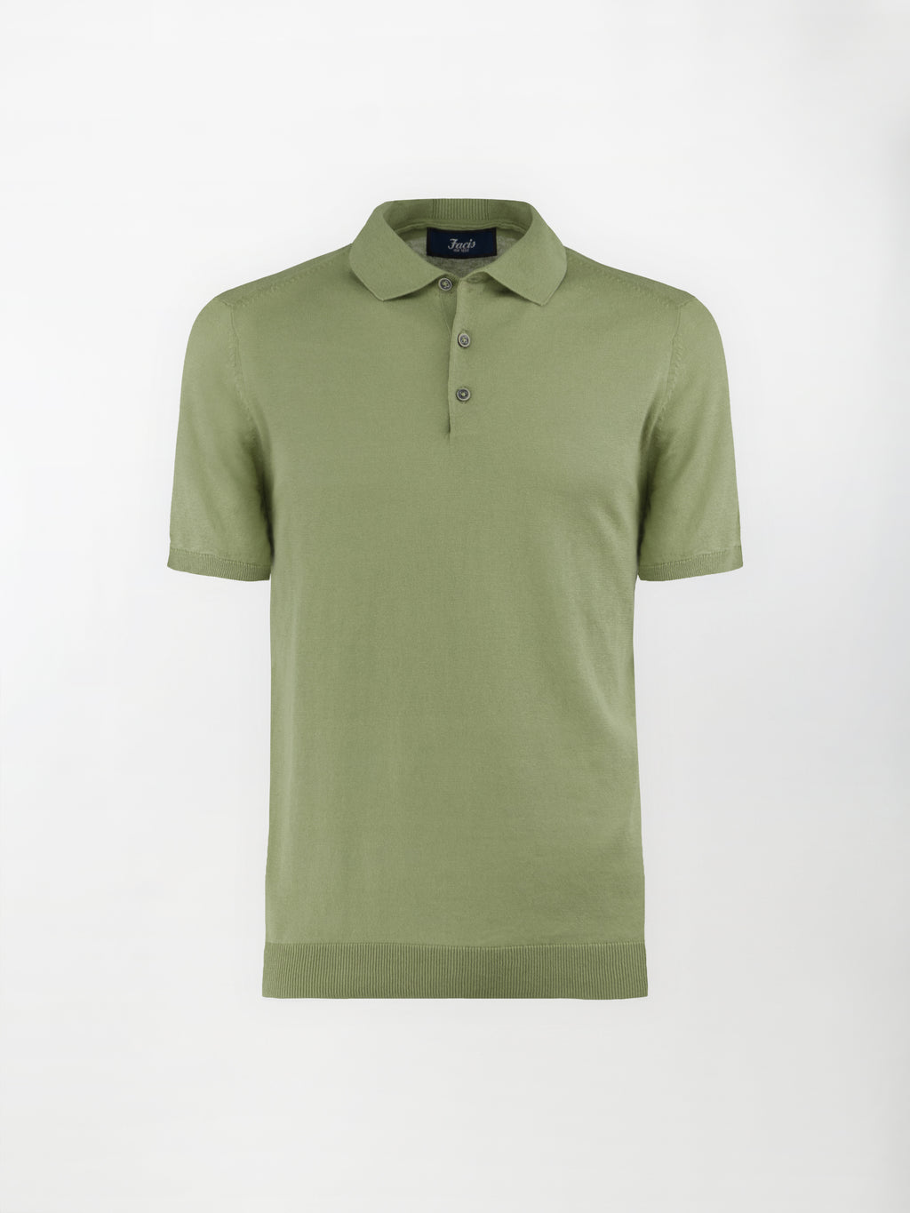 Polo leggera in maglia di cotone finezza 14 - color Verde oliva - Slim fit image 0