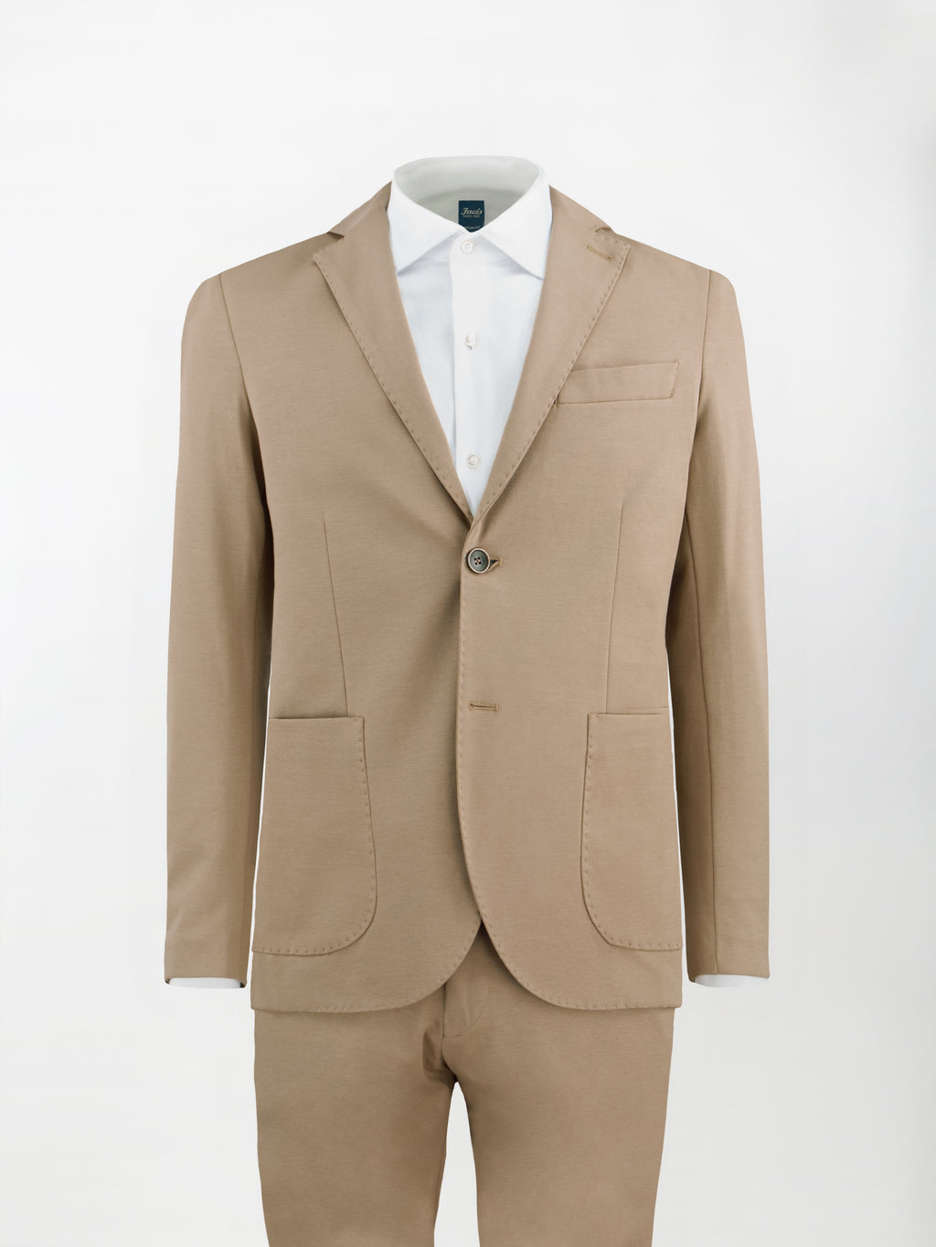 Giacca sportiva sfoderata in Punto Milano - Color Cammello - Slim fit image 0