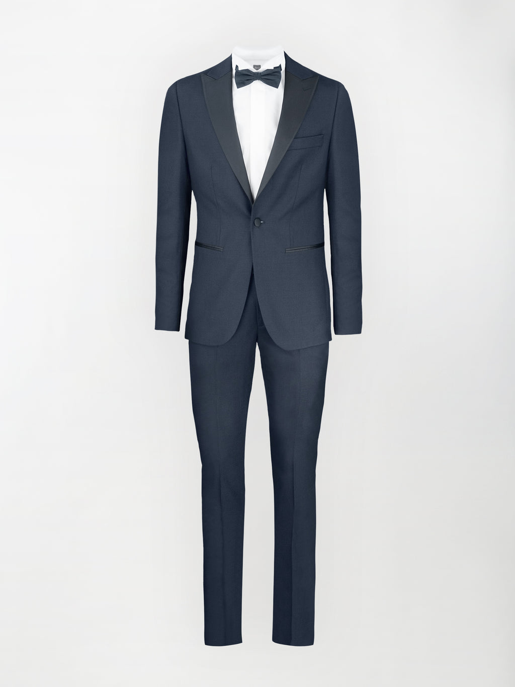 Smoking in Fresco Lana color Blu Scuro - Slim Fit image 0