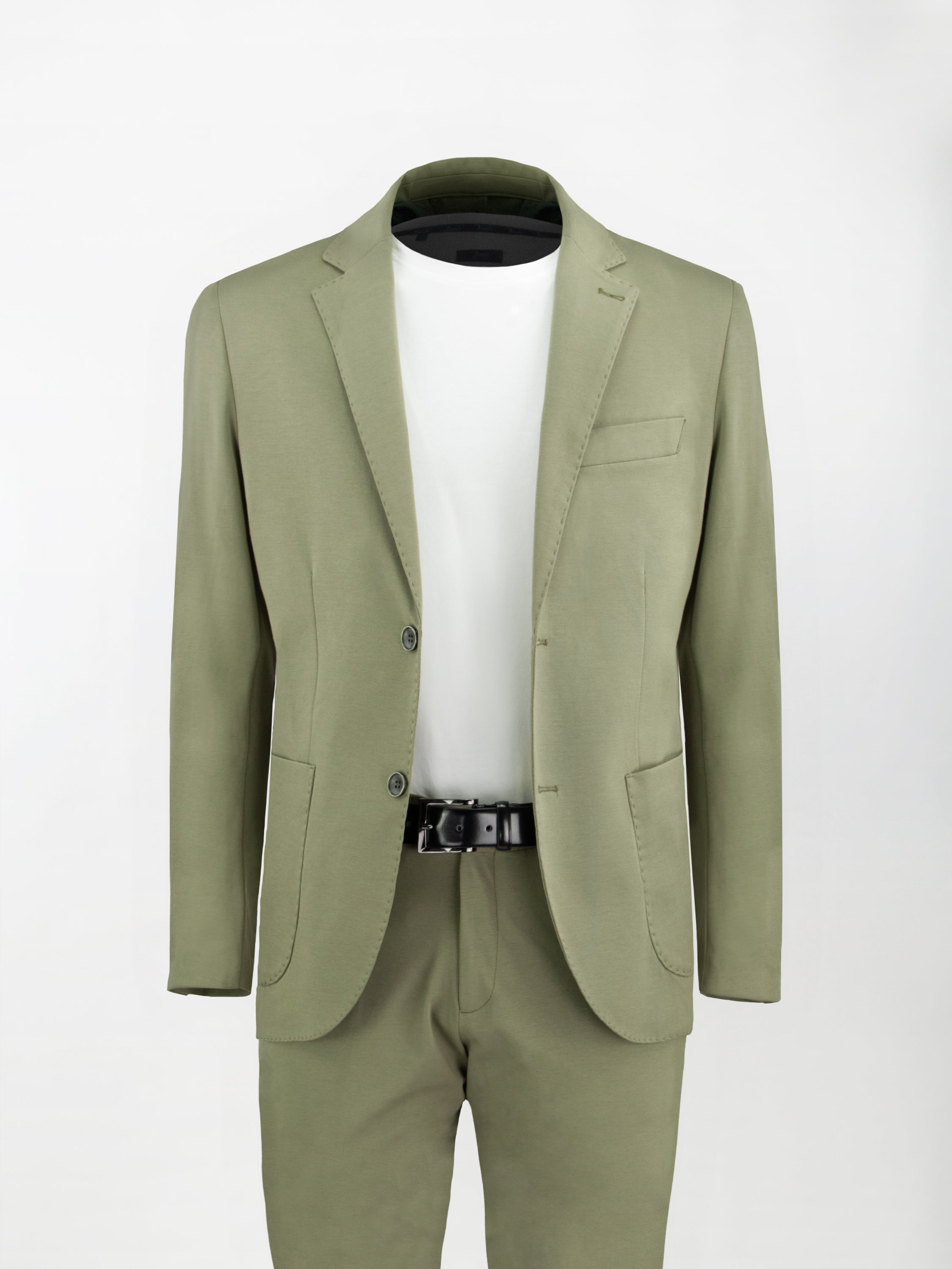 Giacca sportiva sfoderata in Punto Milano - Color Verde Salvia - Slim fit image 0