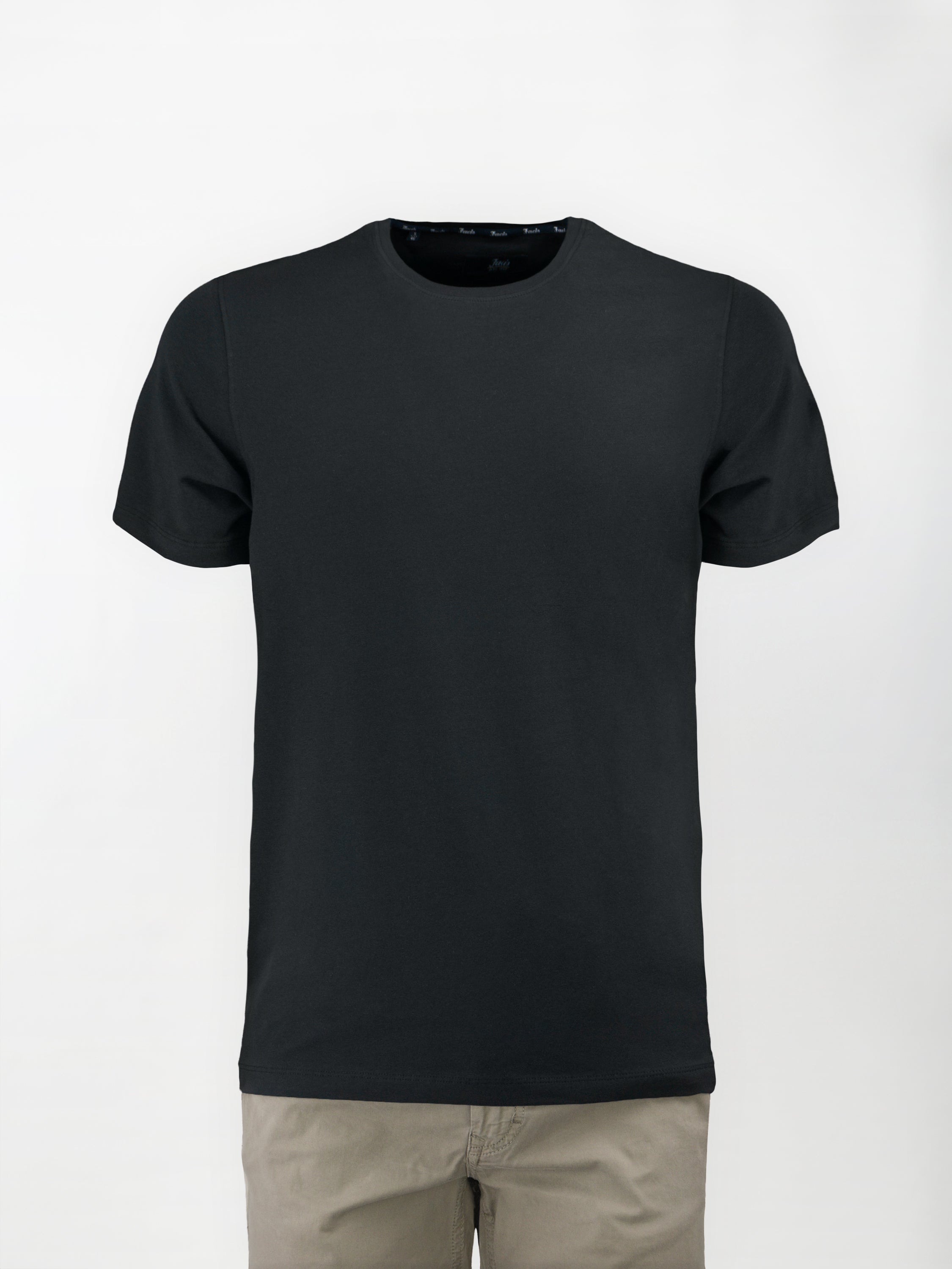 T-Shirt in cotone elasticizzato - Color Nero - Slim fit image 0