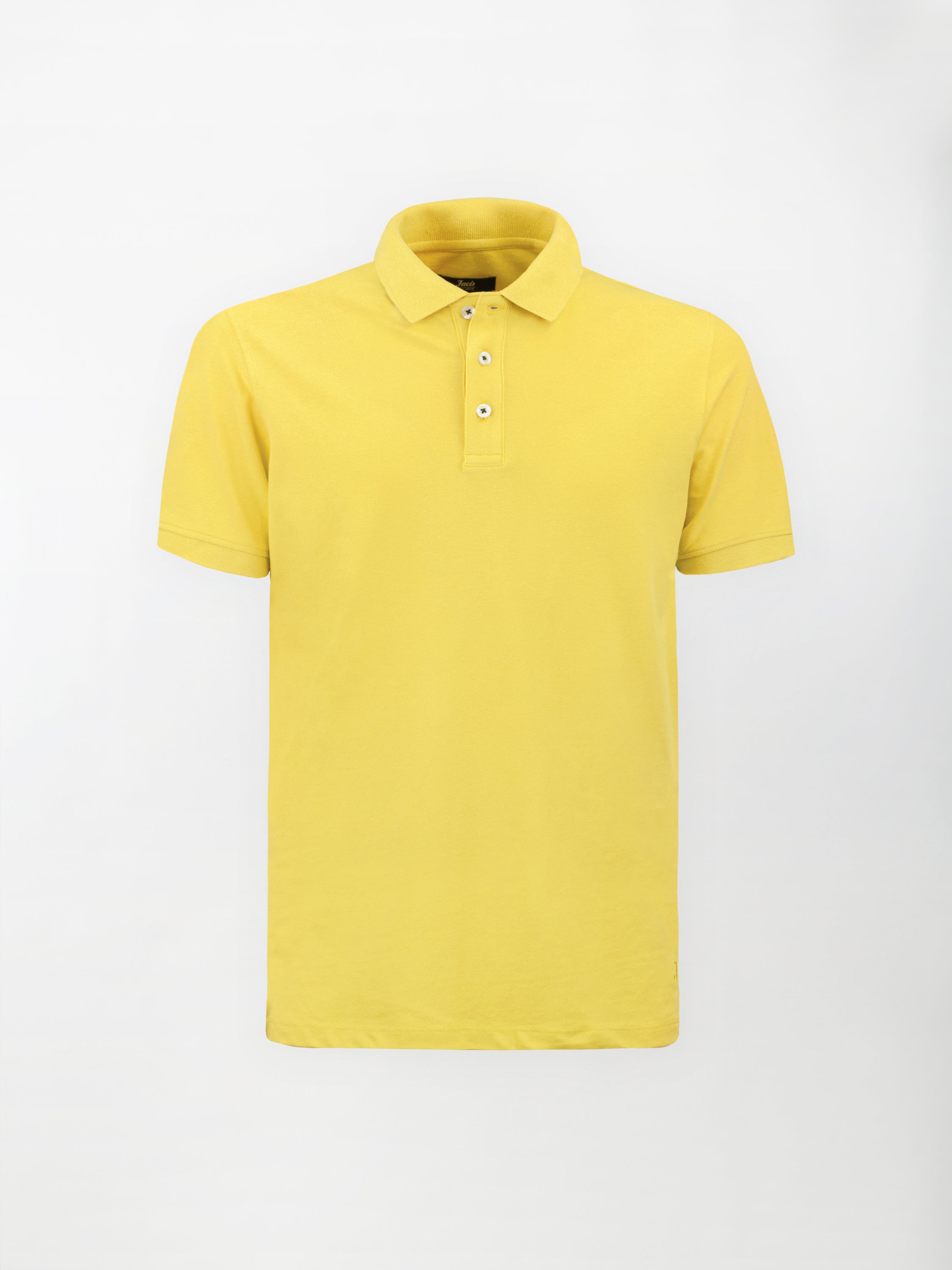 Polo leggera in cotone e lino - color Giallo canarino image 0