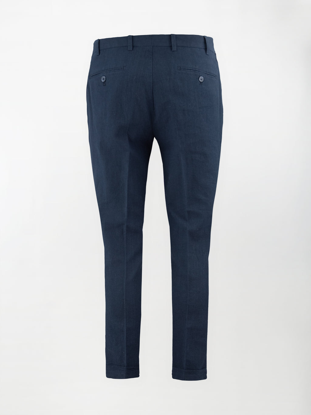 Pantalone sportivo in Lino-Cotone lavato - color Blu - Slim fit image 1