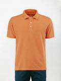 Polo leggera in cotone e lino - color Arancione image 0