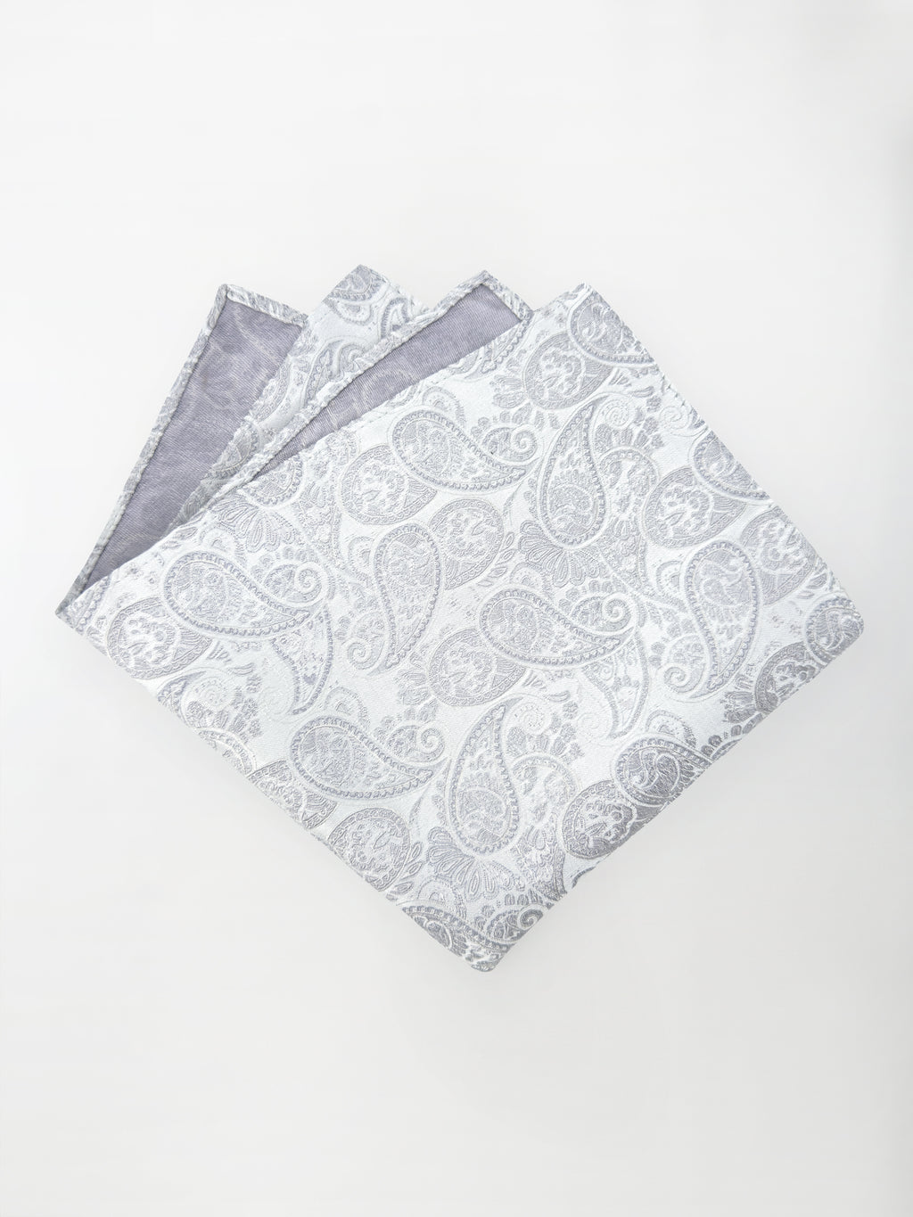 Pochette trama Damascato Cashmere - color Grigio perla image 0