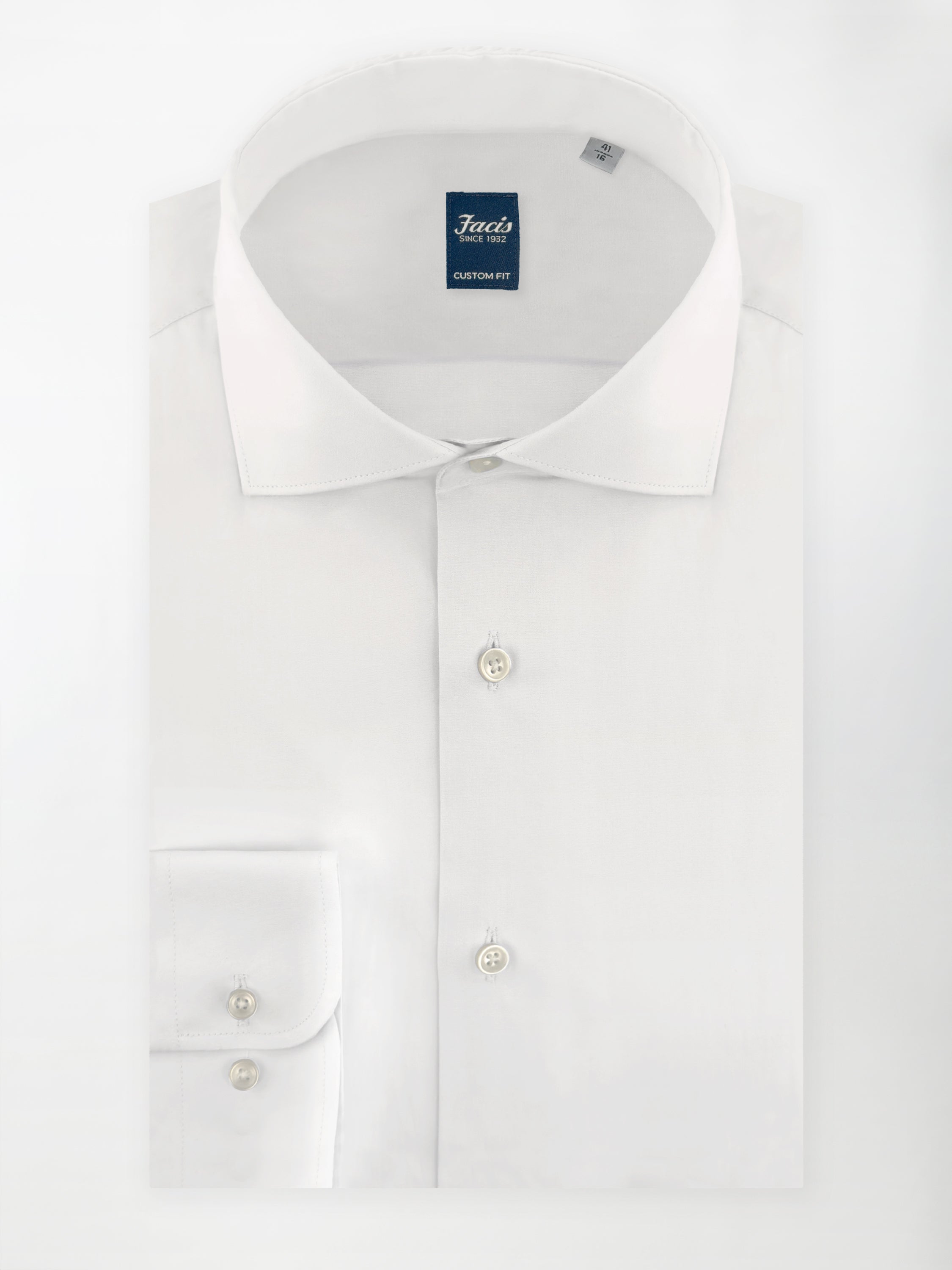 Camicia Collo Francese Color Bianco - Custom Fit - Cotone Popeline image 0