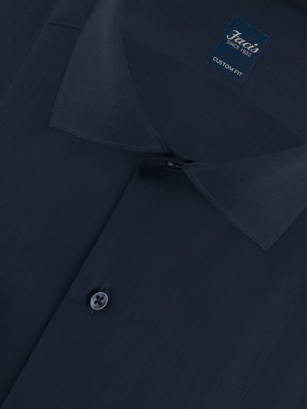 Camicia Collo Francese Color Blu notte - Custom Fit - Cotone Popeline image 1