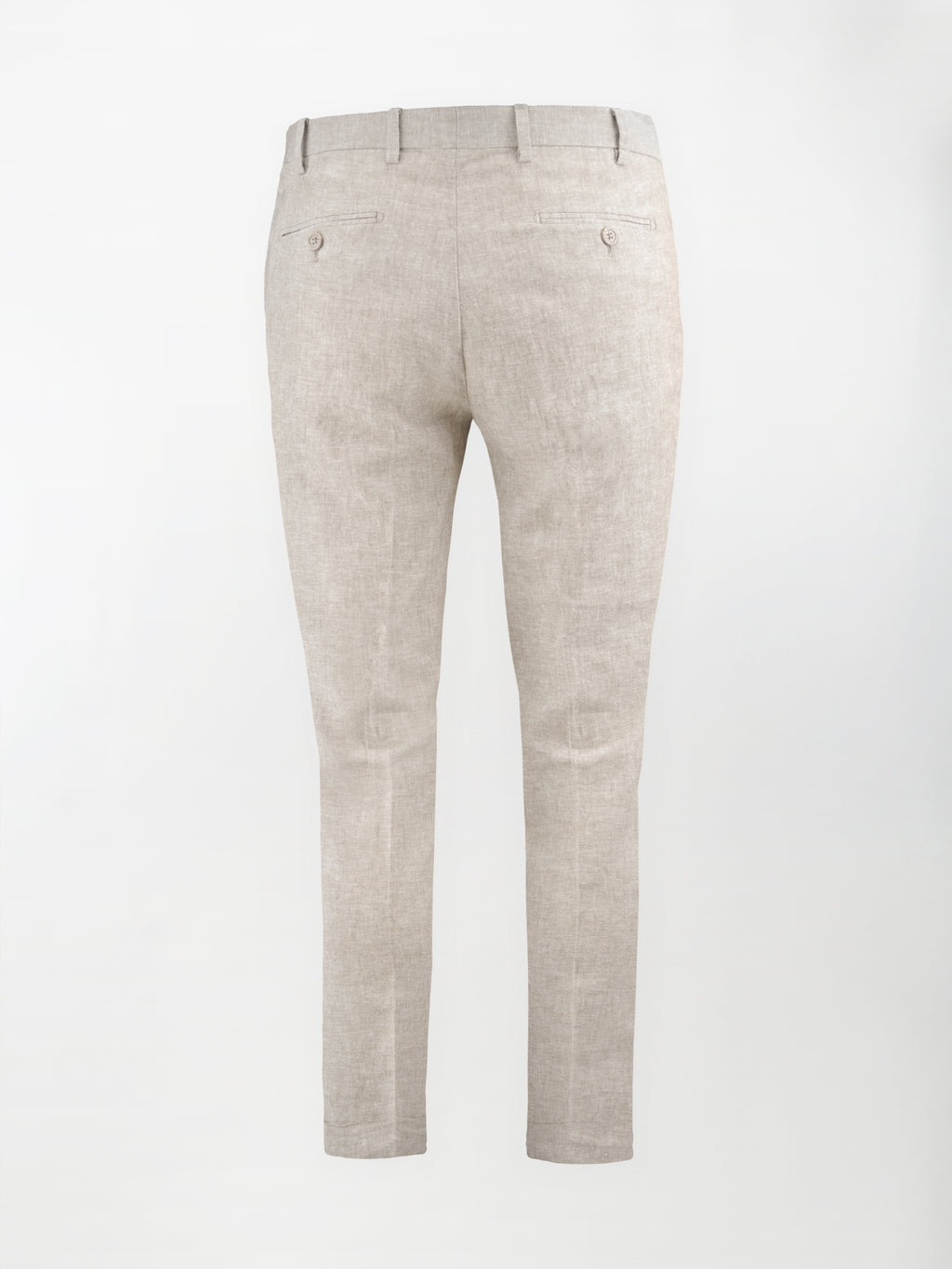 Pantalone sportivo in Lino-Cotone lavato - color Beige - Slim fit image 1