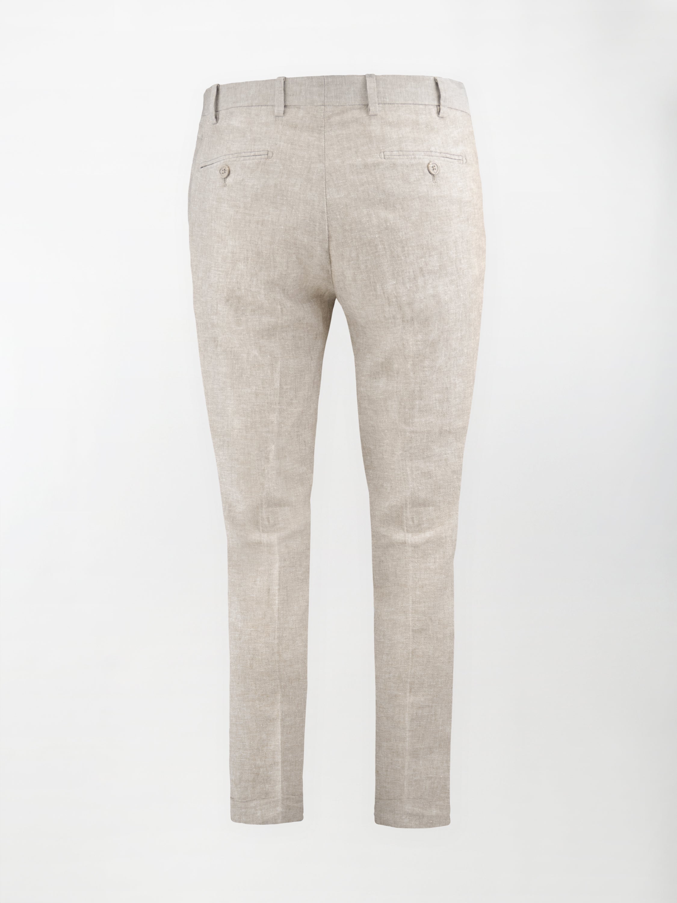 Pantalone sportivo in Lino-Cotone lavato - color Beige - Slim fit image 1