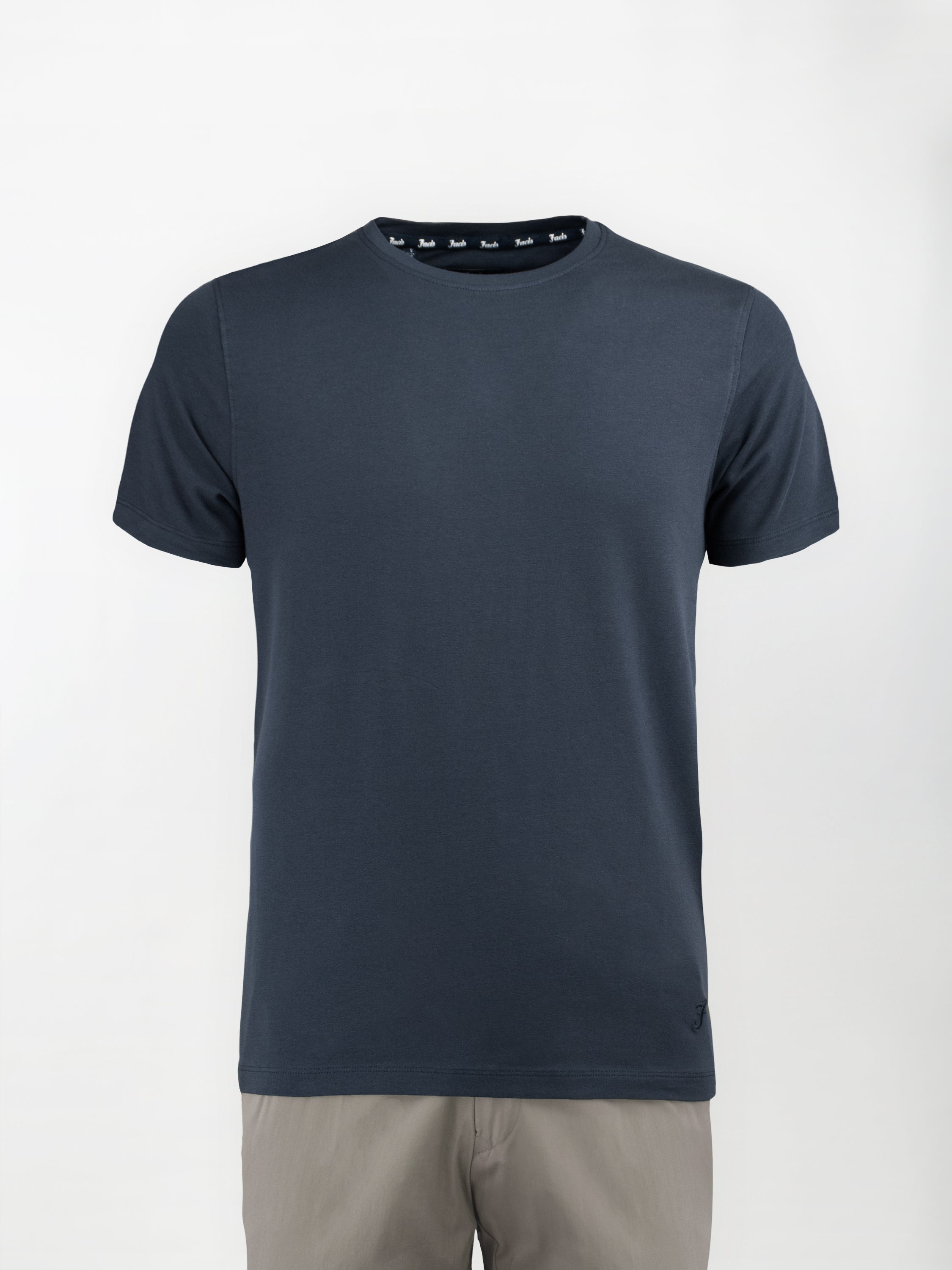 T-Shirt in cotone elasticizzato - Color Blu navy - Slim fit image 0