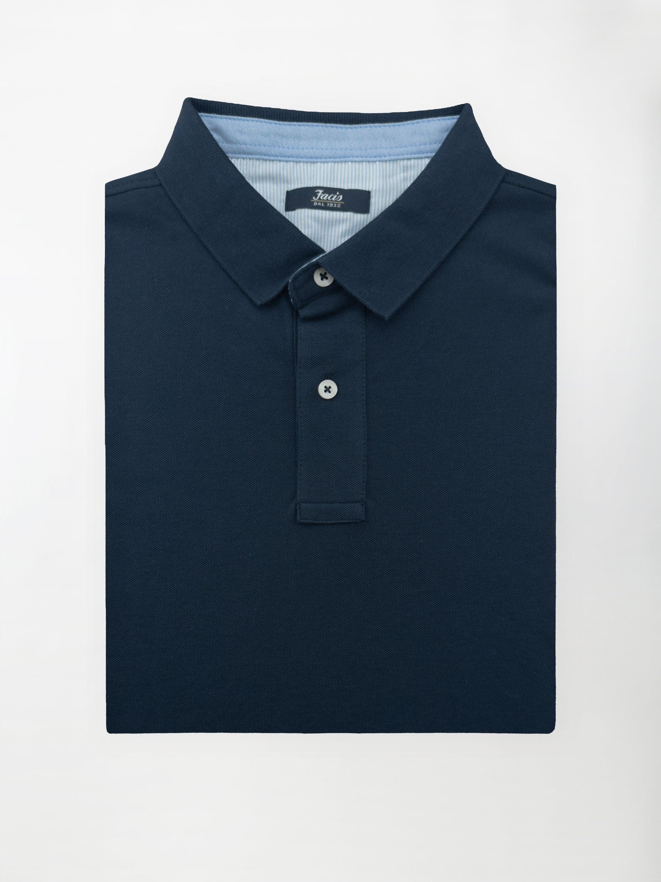 Polo in cotone Piquet - color Blu Navy blazer in tinta unita image 1