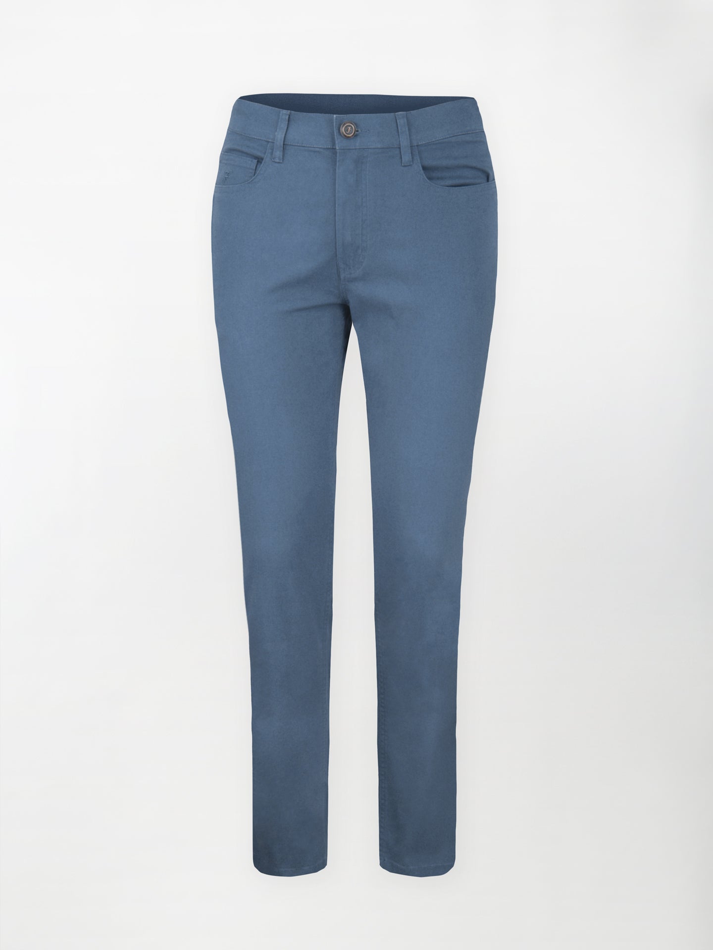 Pantalone 5 Tasche in Cotone Elasticizzato - Color Avio - Comfort fit stretch image 0