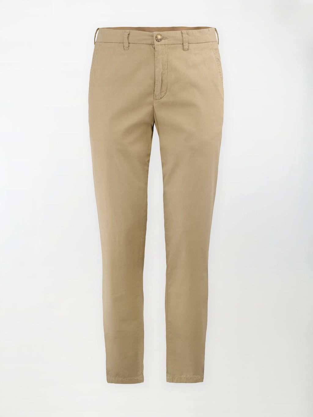 Pantalone Dobby in Cotone Elasticizzato - Color Corda - Regular Fit image 0