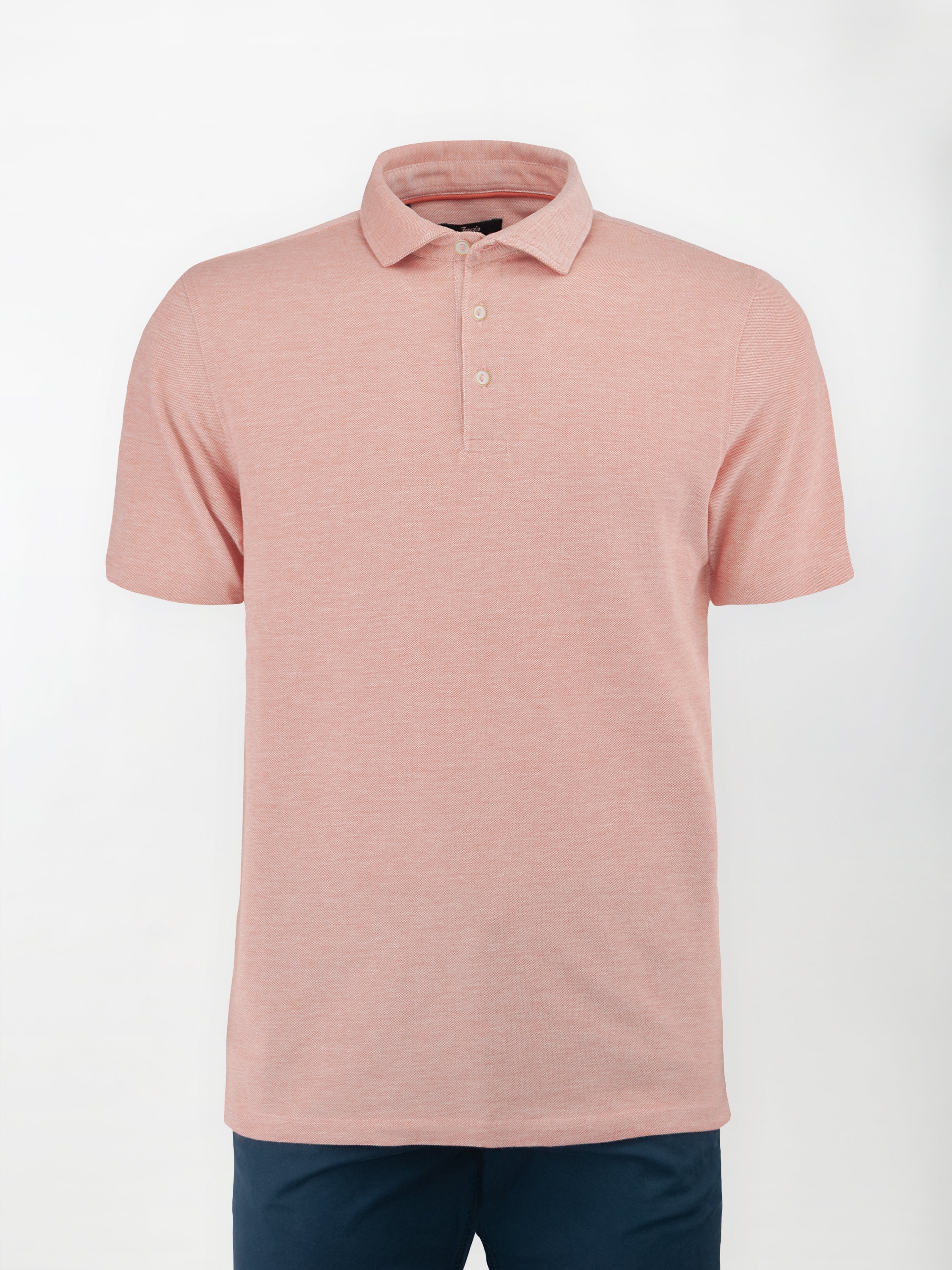 Polo in cotone Oxford - color Arancio salmone melange image 0