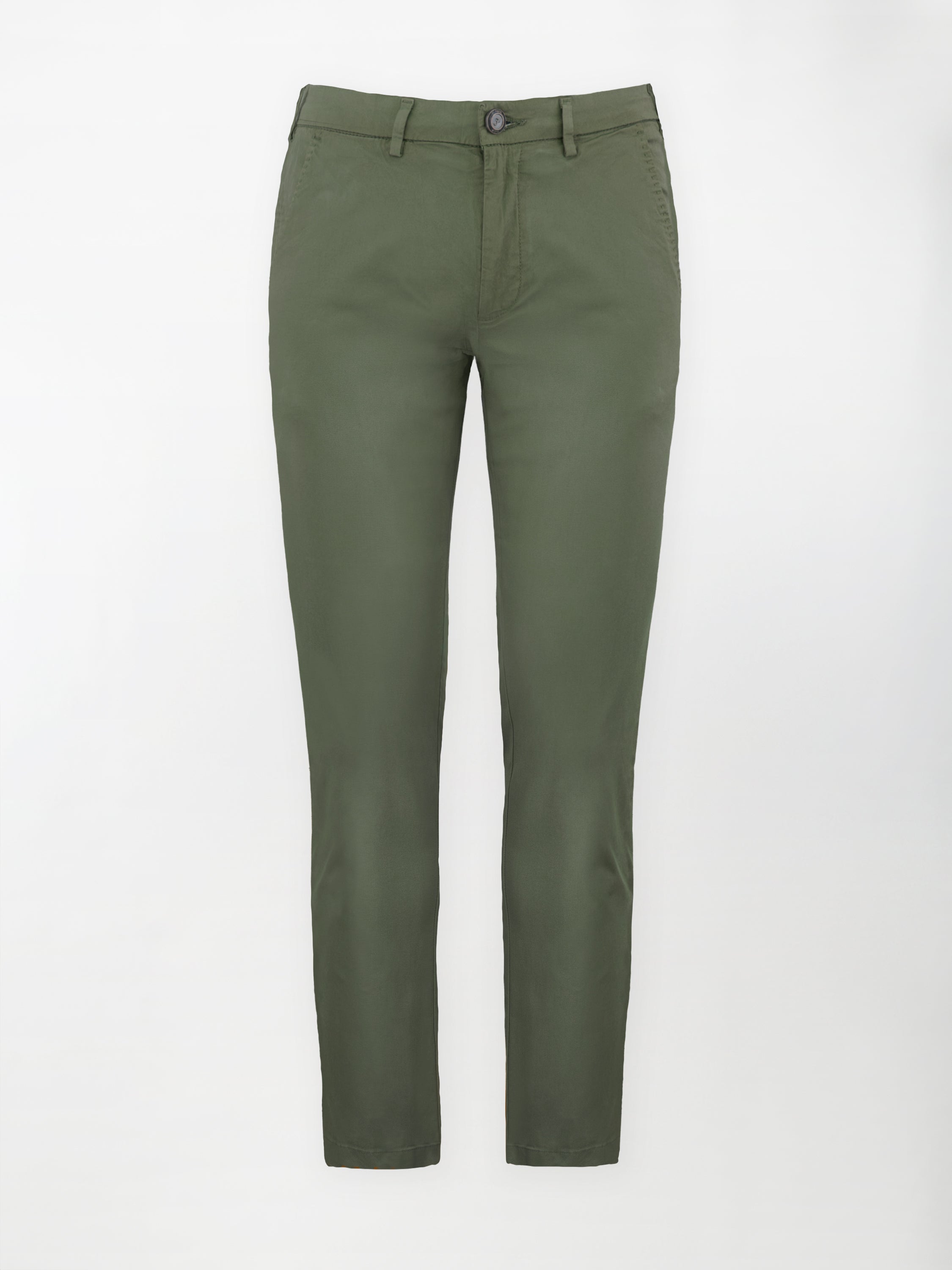 Pantalone Chino Daily in Cotone Elasticizzato - Color Verde militare - Slim Fit image 0