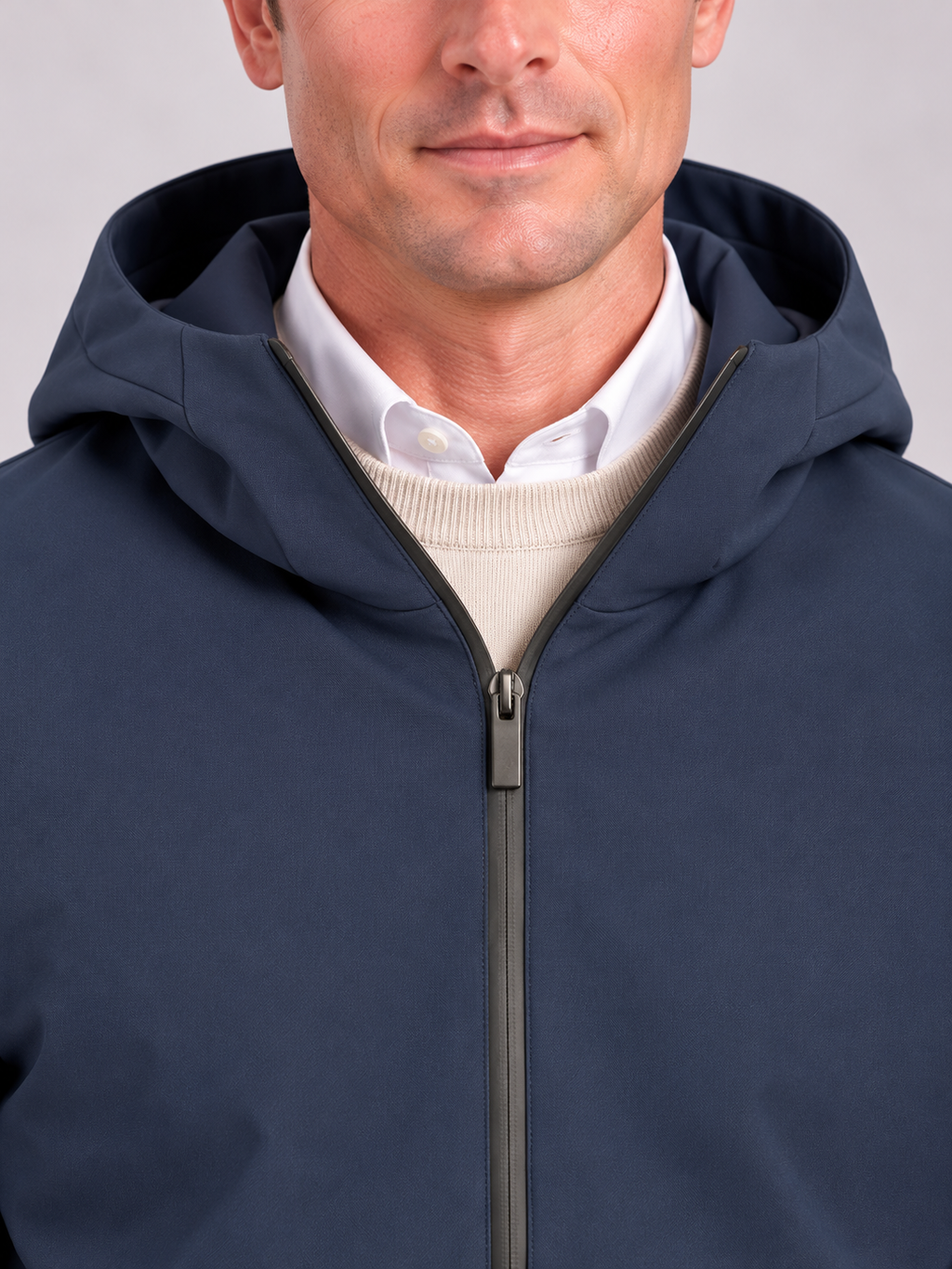 Giubbotto corto imbottito con rivestimento softshell - Color Blu navy blazer