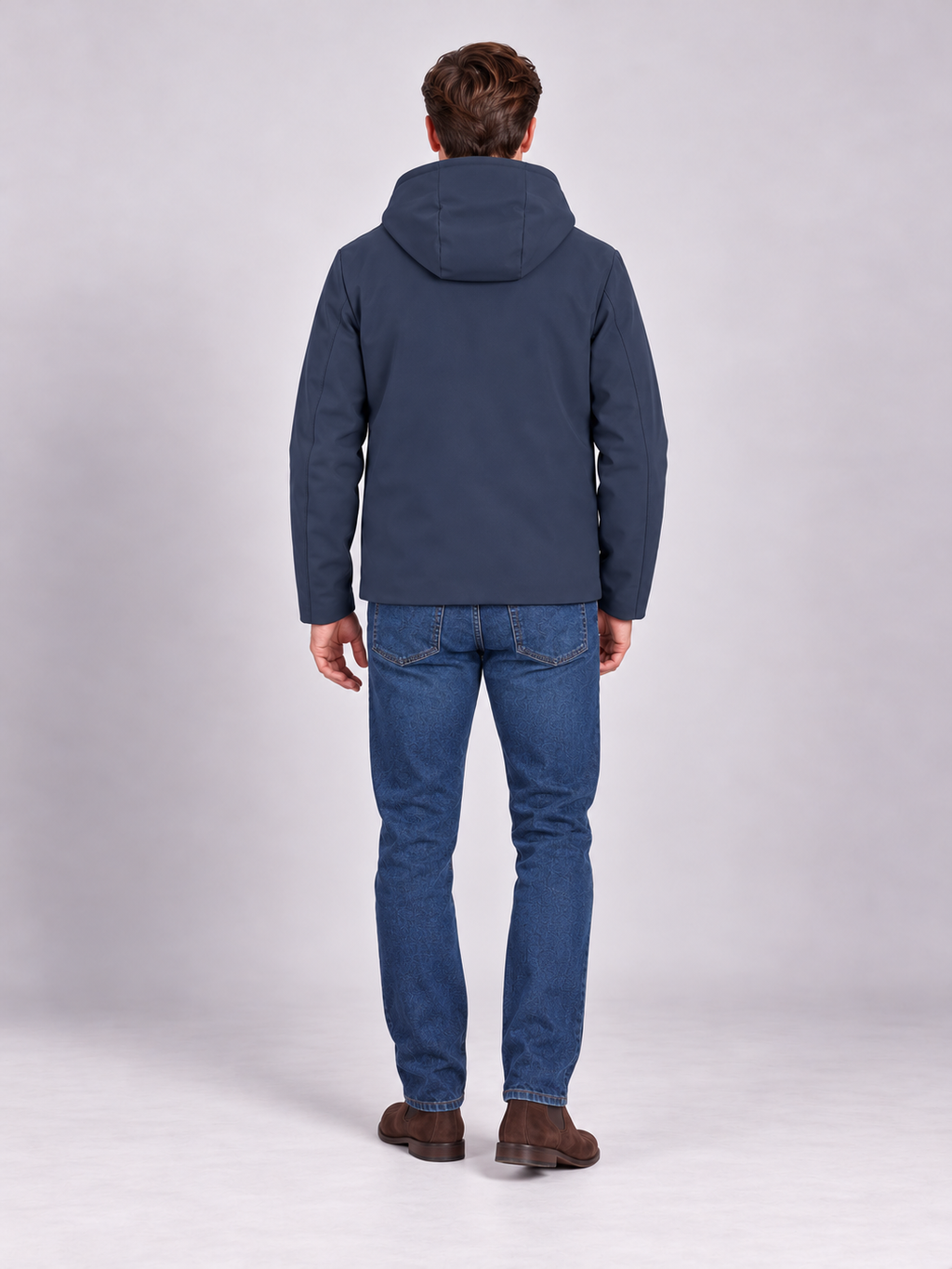 Giubbotto corto imbottito con rivestimento softshell - Color Blu navy blazer